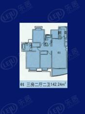 名盛苑房型: 三房;  面积段: 134.25 －134.25 平方米;
户型图