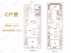 中海寰宇天下C户型49平户型图