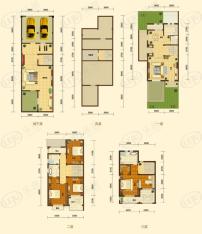 凤凰城二期联排A户型 5房2厅1厨4卫户型图