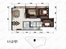 蔚蓝学府3室1厅2卫户型图