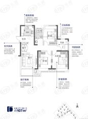 绿地新都会4室2厅1卫户型图