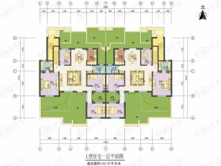 中海会展九里L型住宅一层平面图户型图