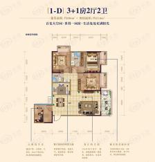 荣耀江南106平3+1房2厅2卫户型图