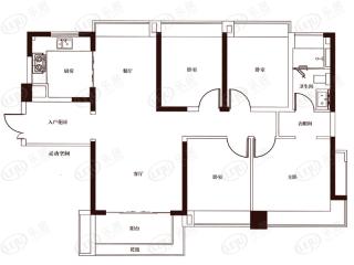 翡翠绿洲119㎡四房两厅两卫户型图