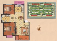 步阳江南甲第三期多层洋房 二室二厅一厨一卫 DC-A户型户型图
