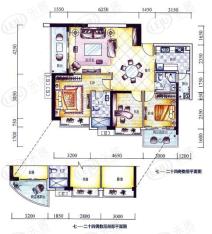 海雅缤纷城君誉C2型3房2厅2卫120平米户型图