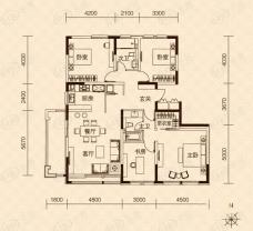 城开御园4室2厅2卫户型图