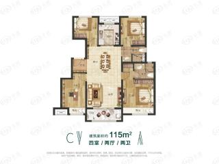 正商河峪洲C户型户型图