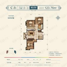 冀东花园3室2厅1卫户型图