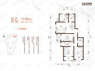 保利西湖林语H-C2户型户型图