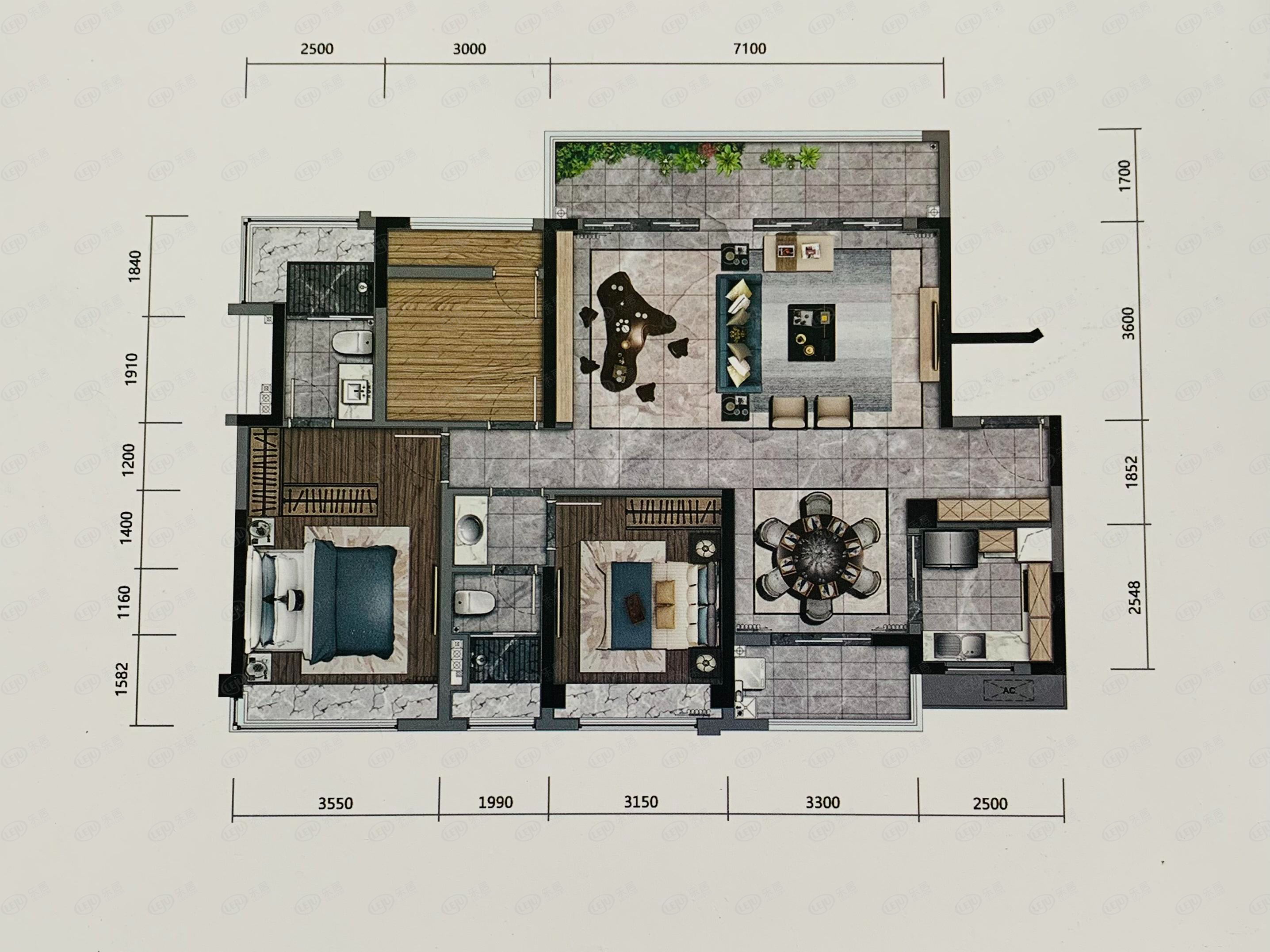 顺德新希望·锦官半岛 户型建面约105~142㎡