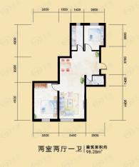 辽宁凤凰国际商务中心二室二厅一卫户型图