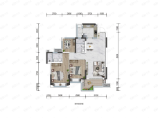 优品道&邦泰·公园府3室2厅2卫户型图