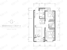 融创都会中心G户型户型图