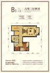 新城红郡B3户型夹层户型图