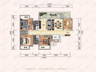 万科金域蓝湾D户型户型图