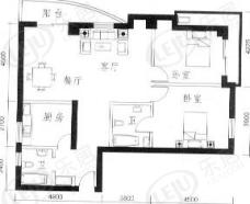 航天星苑房型: 二房;  面积段: 135.85 －145.43 平方米;户型图