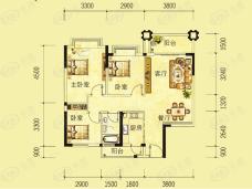 海骏达康格斯花园3室2厅2卫户型图