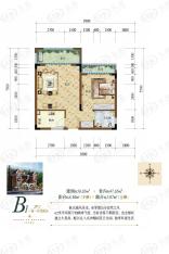 天籁谷国际度假区B1户型2F-2 一室一厅双阳台 套内约47.65平米户型图