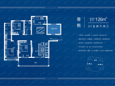 汇升钓云台雲熙3+1室两厅两卫户型户型图