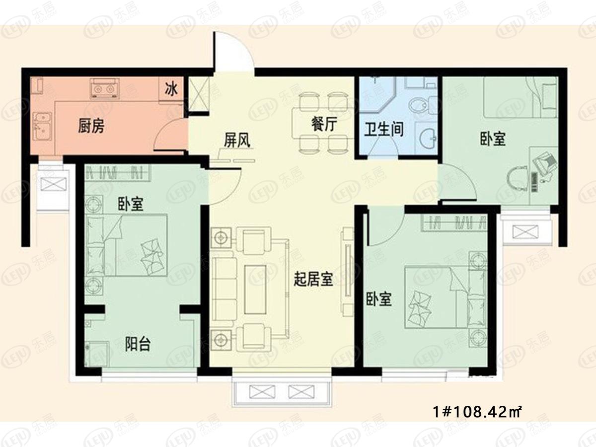 衡水市桃城翡翠华庭户型一览 户型面积89.33~135.11㎡