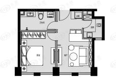 都汇杰座1室2厅1卫户型图