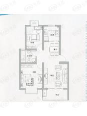 鑫苑湖岸名家房型: 二房;  面积段: 70 －88 平方米;
户型图