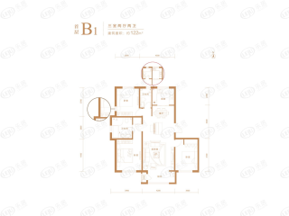 绿城玉兰花园B1户型图