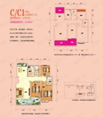 零陵花样年华C/C1户型三房两厅两卫户型图