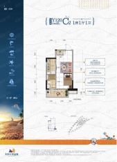 碧桂园十里金滩1室1厅1卫户型图