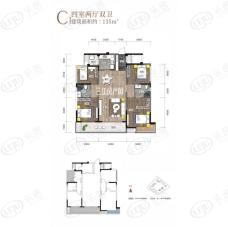 铁投·三江国际4室2厅2卫户型图