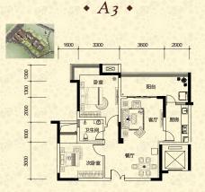 四联悦苑2室2厅1卫户型图