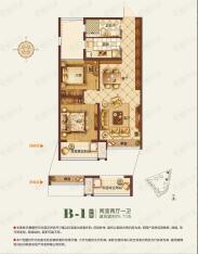 招商九龙仓学院北麓B-1两室两厅一卫户型图