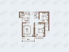 龙湖景庭2室2厅1卫户型图