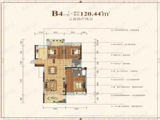 弘洋卢浮公馆3室2厅2卫户型图