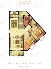 温陵公馆3室，2厅，2卫，107.83平户型图