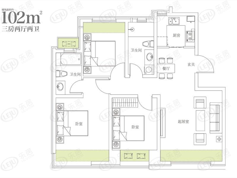 大连市金州维特奥·幸福港湾户型图一览 户型面积78~114㎡