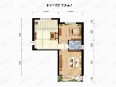 葫芦岛温馨家园2室1厅1卫户型图