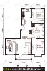 梦想西铁成3室2厅2卫户型图