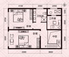 保利金香槟L2户型四室四厅四卫(二层)户型图