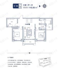 广银时代城3室1厅1卫户型图