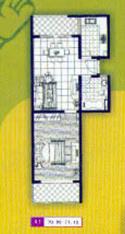金桥新家园房型: 一房;  面积段: 70.95 －79.43 平方米;
户型图