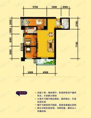 河畔公馆G户型 3室2厅1厨1卫 113平米户型图