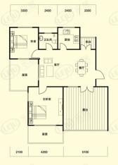 米兰东湖湾2室2厅1卫户型图