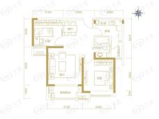 宝龙城2室2厅1卫户型图