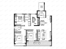 天镜云著府（金辉天镜云著）建面约116㎡边套Ca户型户型图