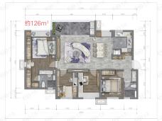 万科天府公园城高层126㎡户型户型图