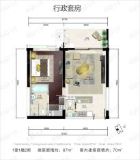 重庆棕榈泉国际中心白金公寓行政套房户型图
