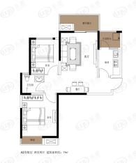 英地天骄华庭二期2室2厅1卫户型图