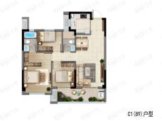 恒荣广场5#楼C1-89平米户型户型图